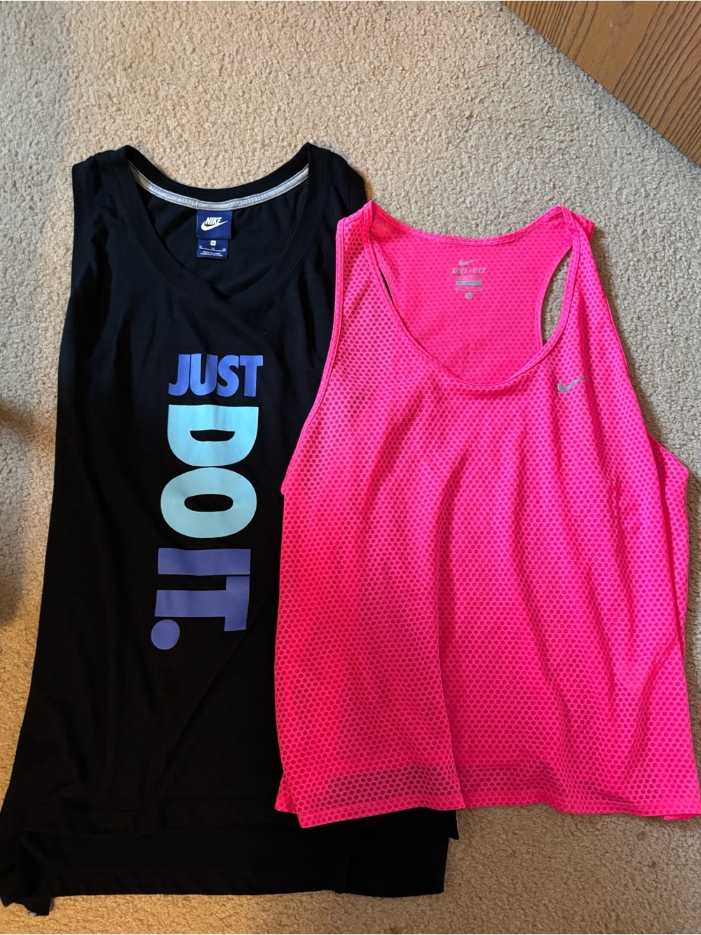 Nike Black Graphic Tank & Bright Pink Mesh Racerback Tank - Bundle